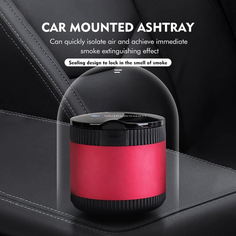 Car LED Ashtray Stainless Steel Liner Smoke Isolating Container For Volkswagen VW Polo Jetta Sagitar Magotan Passat B5 B6 B7 CCKD6
