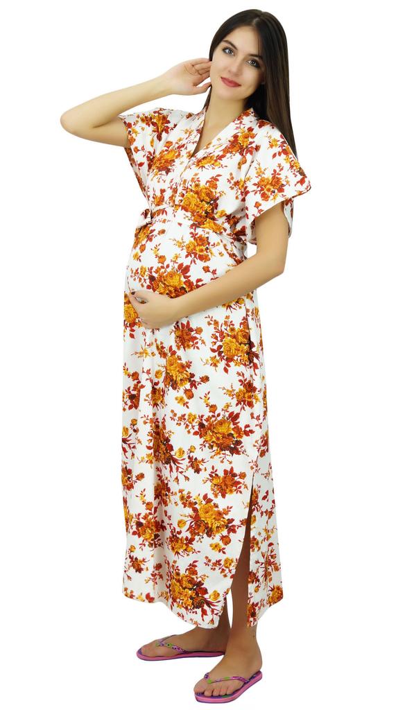 Bimba Delivery Maternity Gown Caftan Maxi| Front & Back Button Kaftan Dress
