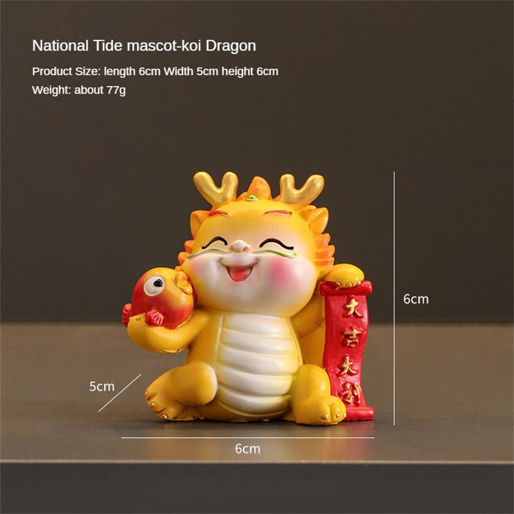 Кукла Уникальный Дизайн Праздничное Украшение Национальный Тренд Фигурки Очаровательный Дизайн Привлекательная Статуэтка Дракона Украшения для Автомобиля