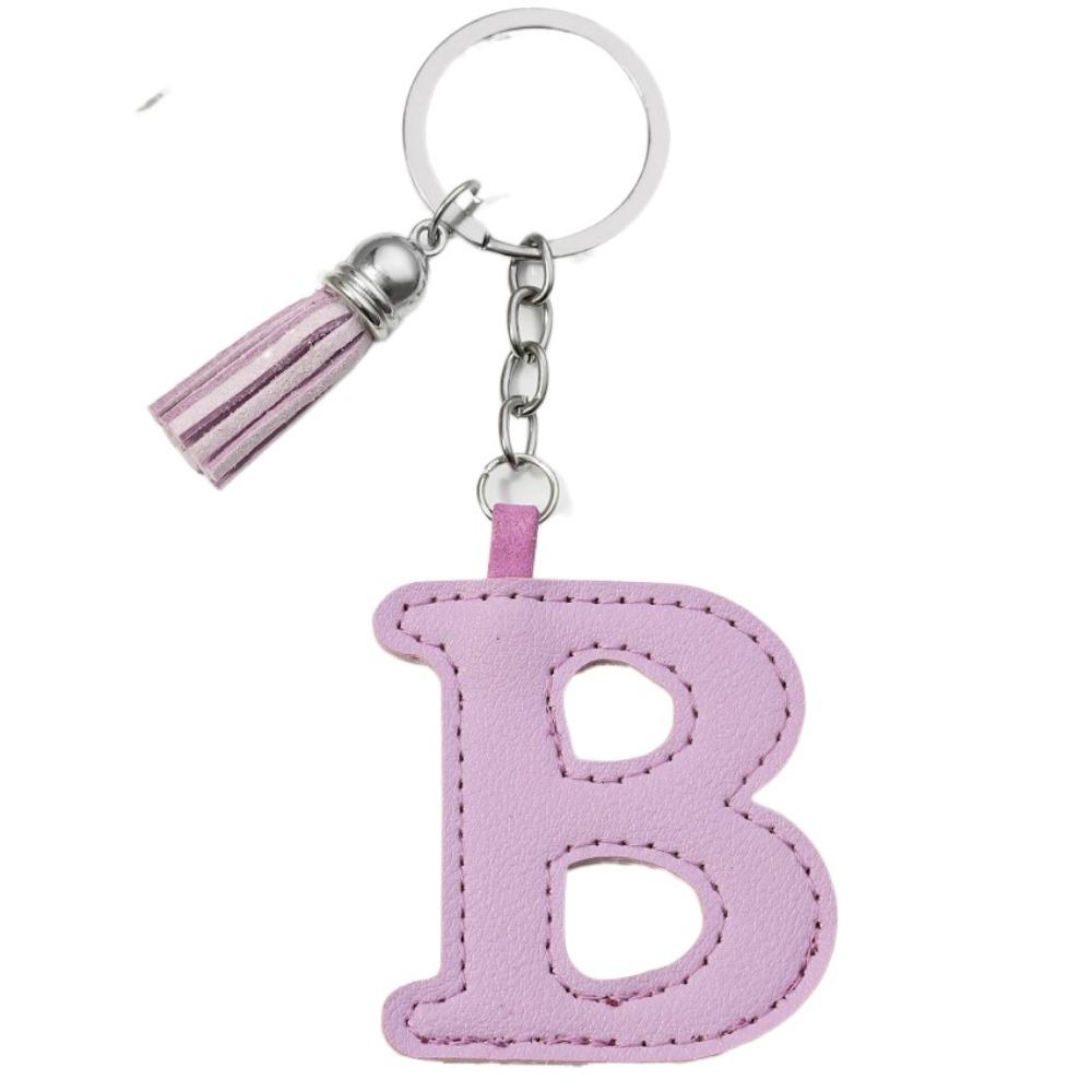 Брелок для ключей с алфавитом, пряжка для ключей от автомобиля, органайзер для ключей, деловой держатель для ключей из искусственной кожи, 26 букв, брелок в подарок