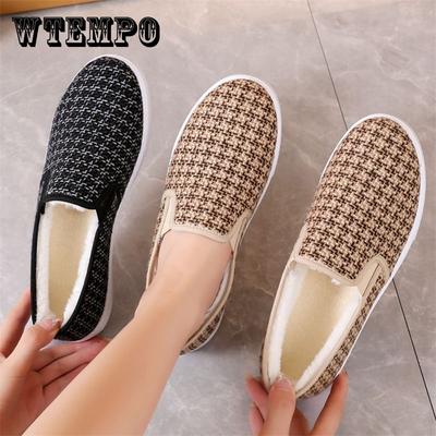 Зимняя хлопковая обувь для женщин, которую можно носить на улице зимой, с толстым бархатом и туфлями на одну ногу