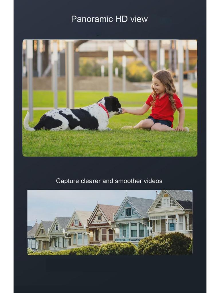 White Solar-Powered 360° WiFi Camera: 1080P Full-Color Night Vision