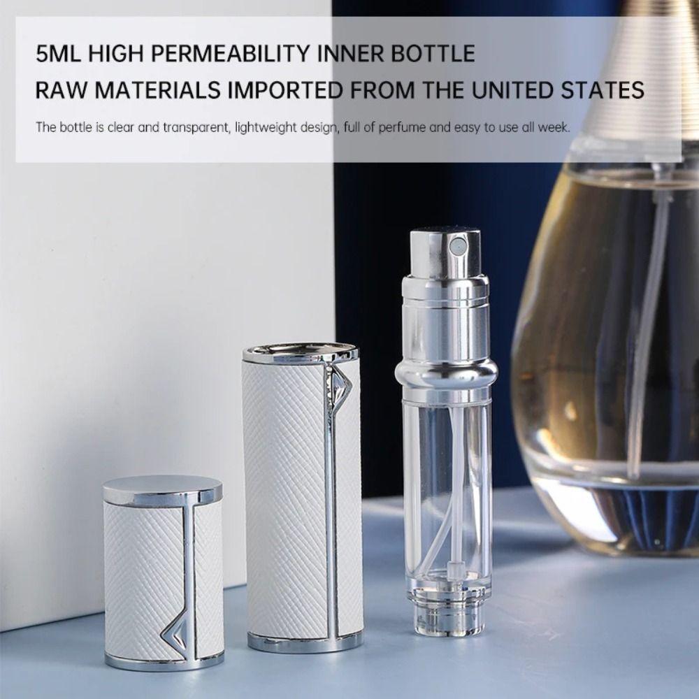 Refillable 5ml Leather Spray Bottle Fragrance Perfume Atomizer Bottom-filled Perfume Bottle Travel