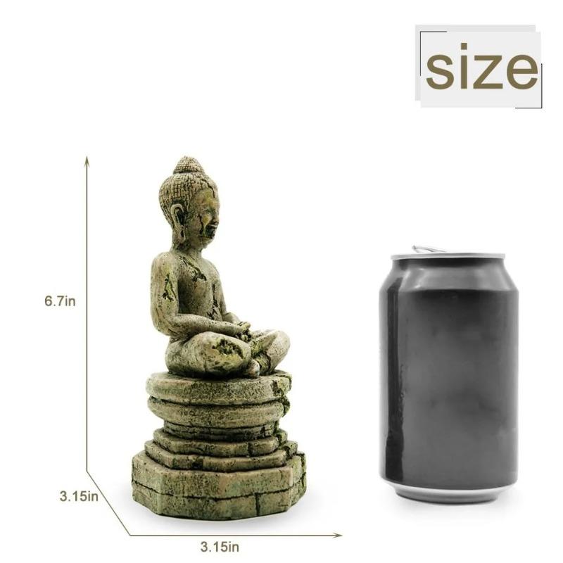 1PC Aquarium Landscape Decorations Buddha Statue Sitting Fish Tank Ornamental Crafts