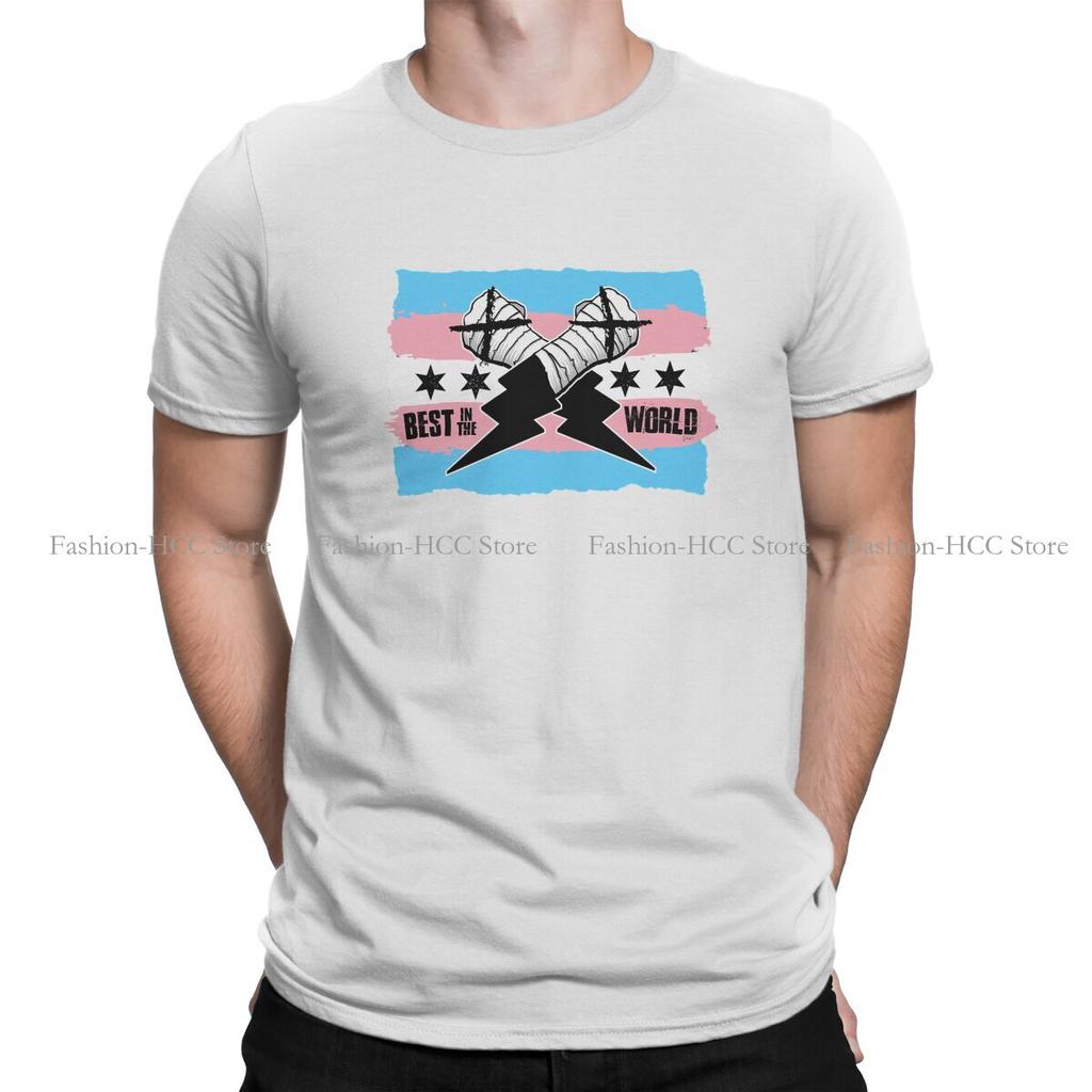 CM Punk Trans Logo Fashion Polyester TShirts Cm Punk Male Harajuku Streetwear T Shirt Round Neck