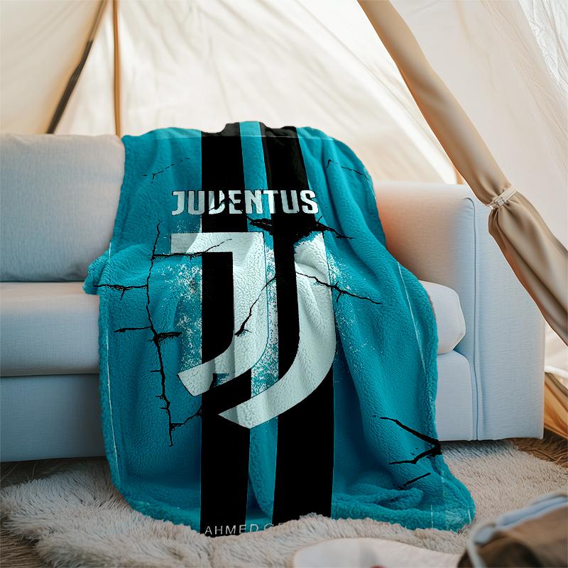 Juventus FC logo printed throw blanket—soft,warm;versatile blanket for all seasons—perfect as &air-conditioning throw,nap blanket