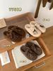 Huge Good-looking Baotou Fluffy Half Slippers Women's Inner Height Increases by 25 Autumn and Winter New Plush Warm Fringed Women's Shoes