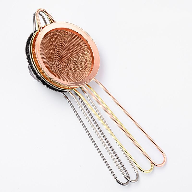 304 Stainless Steel Mesh Strainer Fine Tea Strainer Bar Cocktail Filter Long Handle Mesh Strainers Sieve Coffee Flours Strainer