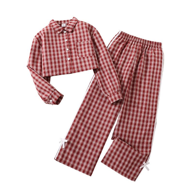 8-12Y Girls' Clothing Children's Spring/Autumn New Style V-Neck Long-Sleeved Top + Casual Trousers