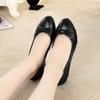 Office Shoes Women Wedges Heels Patent Leather Black Shoes Work Ladies Shoes