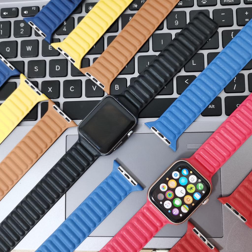 Кожаная ссылка для Apple Watch Ultra 8 7 ремешок 40 мм 44 мм 42 мм 38 мм 42 мм браслет с магнитной петлей iWatch series 7 6 5 4 3 SE ремешок