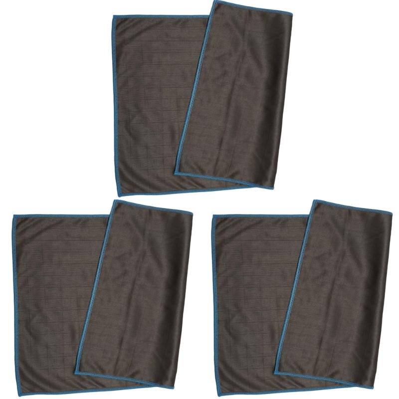 Набор из 3 чистящих полотенец из углеродного волокна, не оставляющих разводов. Многоцелевое использование для чистки автомобилей, окон, столешниц и полировки.