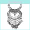 Elegant Vintage Coin Tassel Necklace With Alloy Material And Water Wave Chain