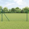 VidaXL Chain Link Fence with 13 Posts 1x25 M Galvanized Steel Green 3351085