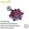 Sace Gems Сертифицированное серебро S925, 3*5 мм, подвеска с натуральным гранатом, ожерелья для женщин, помолвка, коктейльная вечеринка, ювелирные украшения