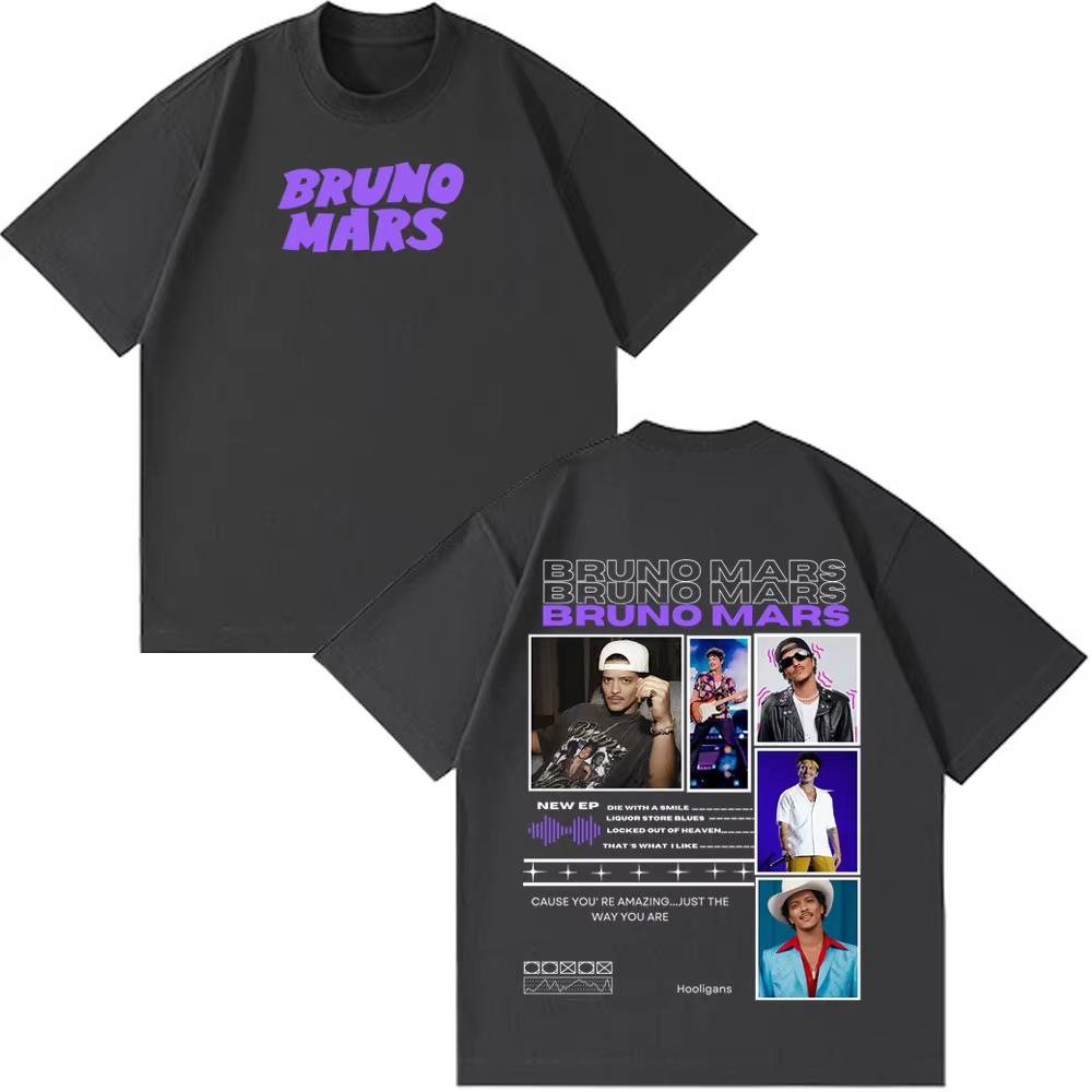 Rapper Bruno Mars Album 2026 Tour Print Tshirt Man Woman Fashion Clothing Tshirt Short Sleeve Cotton Casual Aesthetics Top