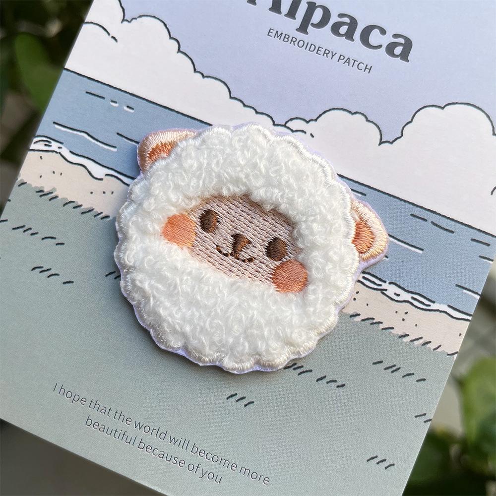 Cute Plush Stripes Bear Dog Sew On Applique Badges Iron On Patches Stickers On Clothes