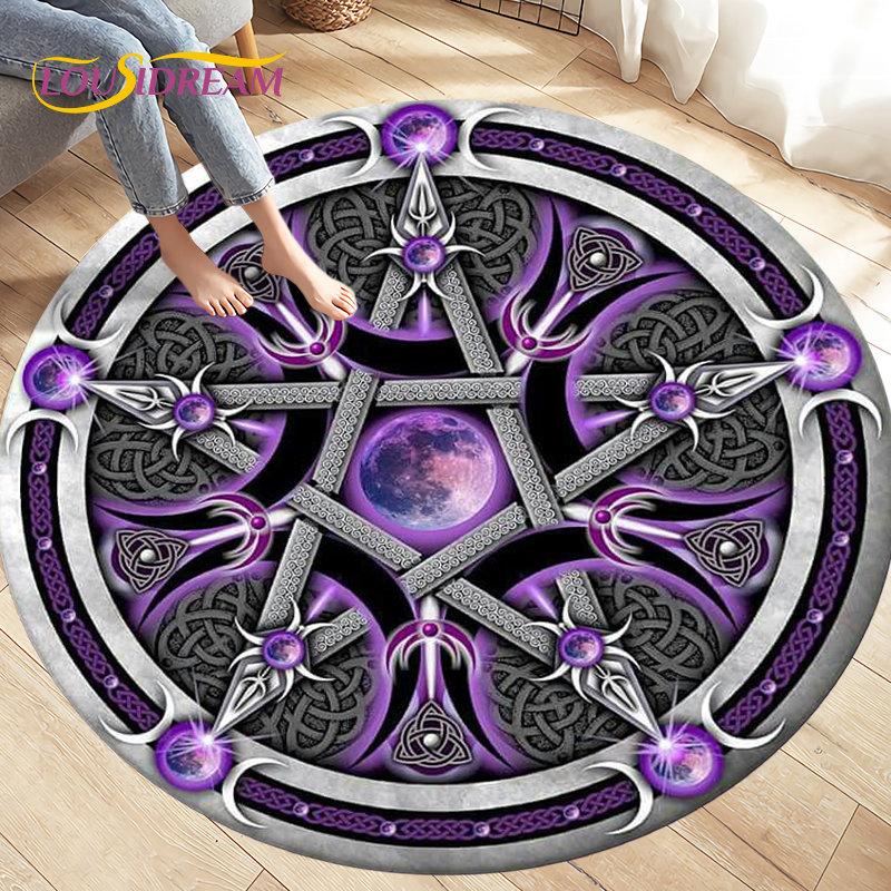 Коврик с рисунком Cardcaptor Sakura Magic Circle, круглые ковры, коврик для гостиной, детской комнаты, детские игровые нескользящие коврики