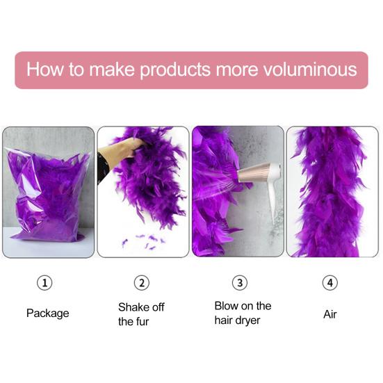 Feather Boa Scarf Colorful Turkey Feathers Thin Scarf Lightweight Skin-touching Long Scarf