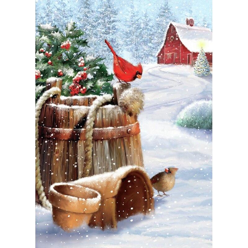 Новый 5D DIY алмазная живопись Снежная птица Алмазная вышивка пейзаж стразы ремесла полная круглая дрель домашний декор художественный подарок