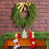 Simulation Norfolk Soft Glue Feel Pine Needle Wreath Christmas Bell Wreath Christmas Decoration Door Hanging Vine Ring