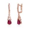 Elegant 925 Sterling Silver Earrings Natural Pear 6*8mm Filled Ruby Real Gemstones Fine Jewelry for Women's Party Birthday Gifts