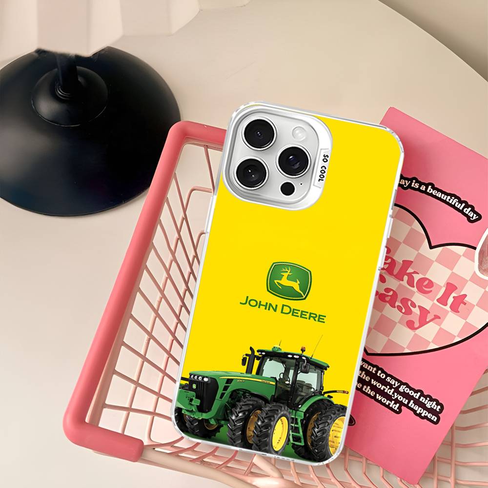 Зеленый чехол для телефона J-John Truck D-Deeres для IPhone 17 16 15 14 13 12 11 Pro Max Plus Цвет Серебристый