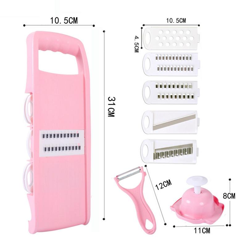 Многофункциональная овощерезка 5 в 1 для овощей и фруктов, картофелерезка, бытовой кухонный измельчитель, кухонная мандолина, овощерезка, гаджеты