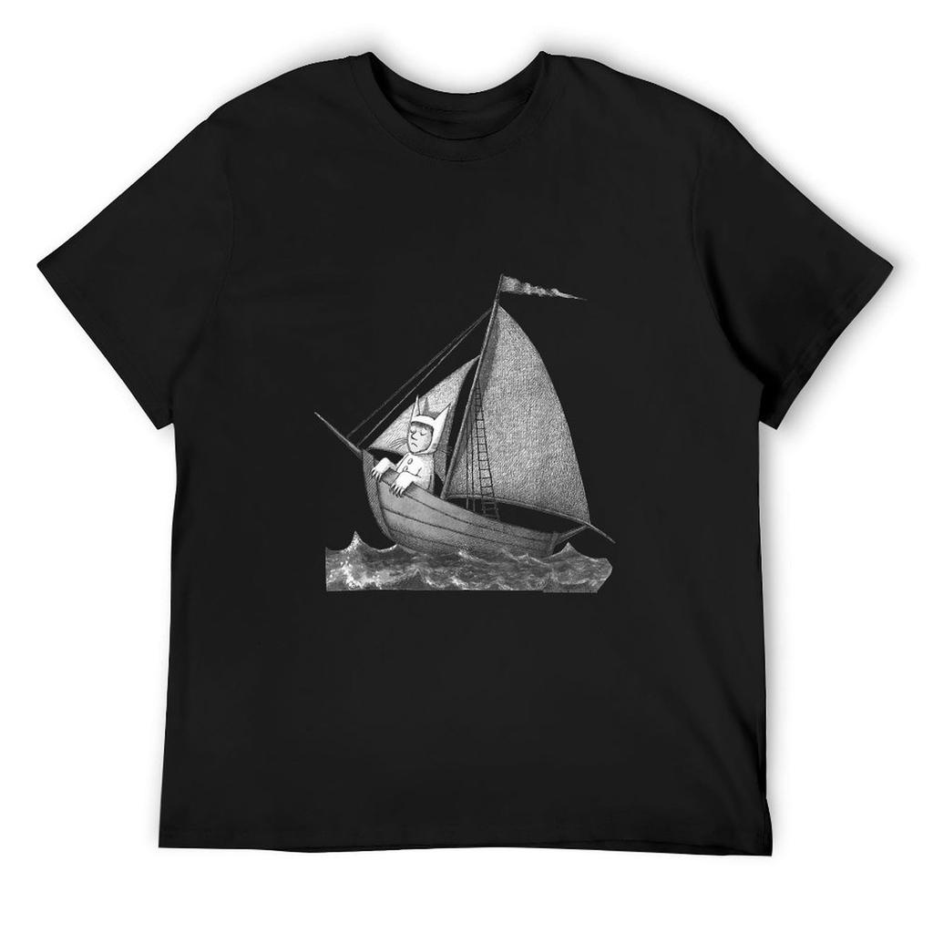 Where the Wild Things Are Sailing on a Boat T-Shirt basketball graphic tees plus size tops cute tops plus size men clothing
