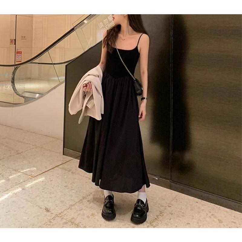 Женское платье в стиле Хепберн, французское платье без бретелек, слегка утягивающее, темпераментное, длинное платье