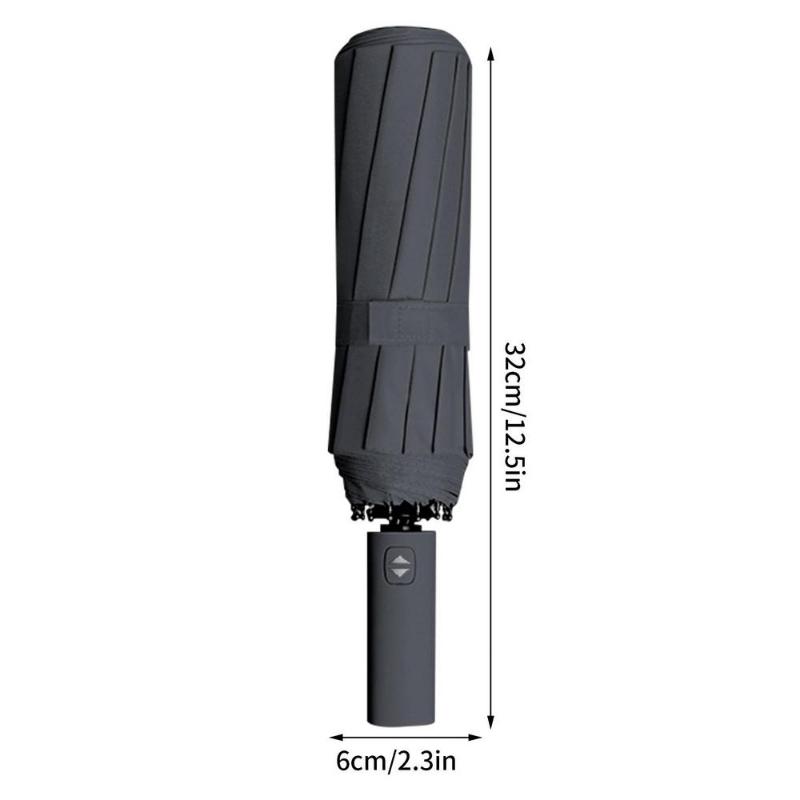 12 Bones Automatic Umbrella One-Click Opening And Closing Men's Business Folding Large Reinforced Windproof Women Sunshade