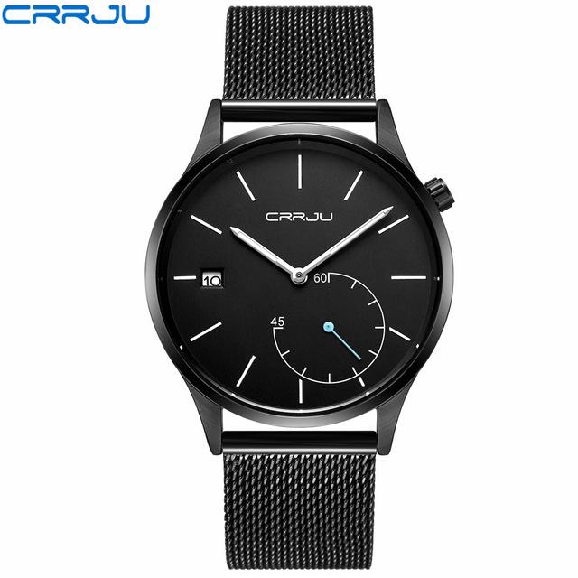 2019 Новые креативные мужские часы из нержавеющей стали CRRJU, лучший бренд класса люкс, спортивные кварцевые наручные часы, мужской подарок, relogio masculino