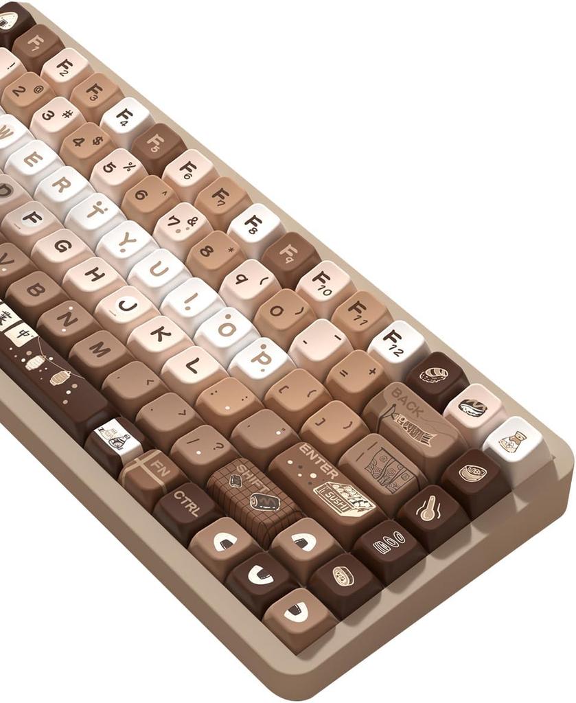 Тематические колпачки для клавиш 158 колпачков для клавиш из ПБТ. Набор специальных колпачков для клавиш MDA подходит для переключателей Cherry MX 61/87/104/108 и других механических клавиатур. (клубника)