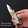Мини-складной нож из нержавеющей стали, открывалка для бутылок, прочный карманный нож для повседневного использования, кемпинга, пешего туризма, охоты, складной многофункциональный нож