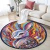Rabbit Artwork Round Area Rug,Carpet Rug for Living Room Bedroom Sofa Playroom Decor,Non-slip Floor Mat