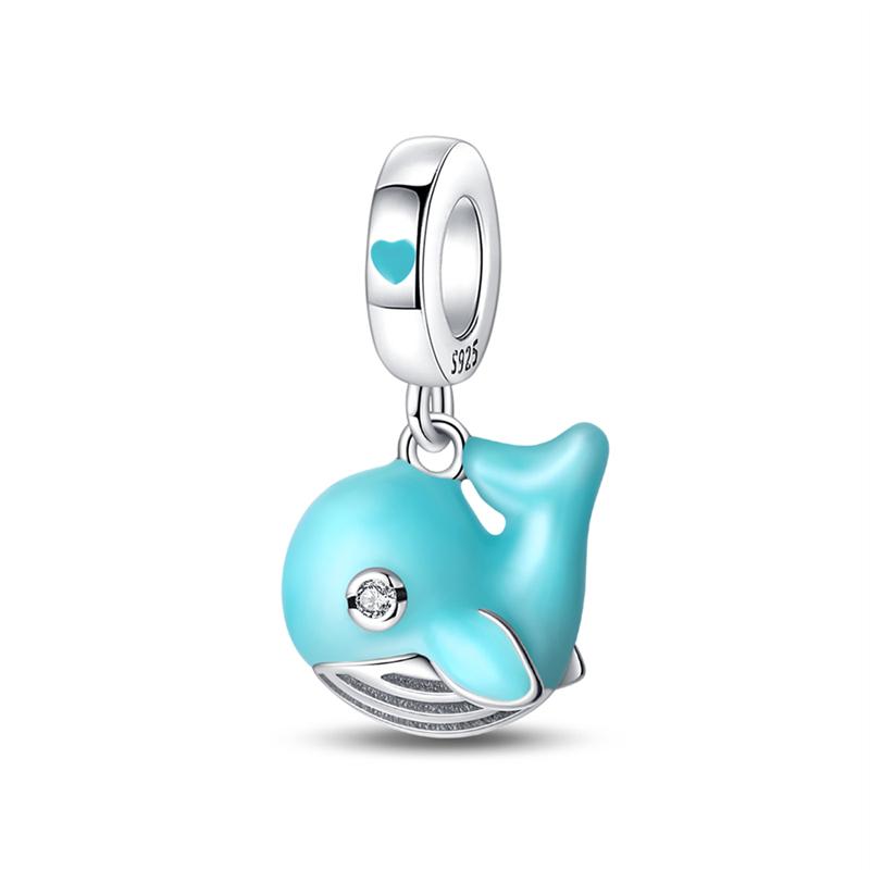 New Ocean Blue Sea Turtle Dangle Bead Fit Original Charms Copper Bracelet Diy Women Jewelry Summer Collection