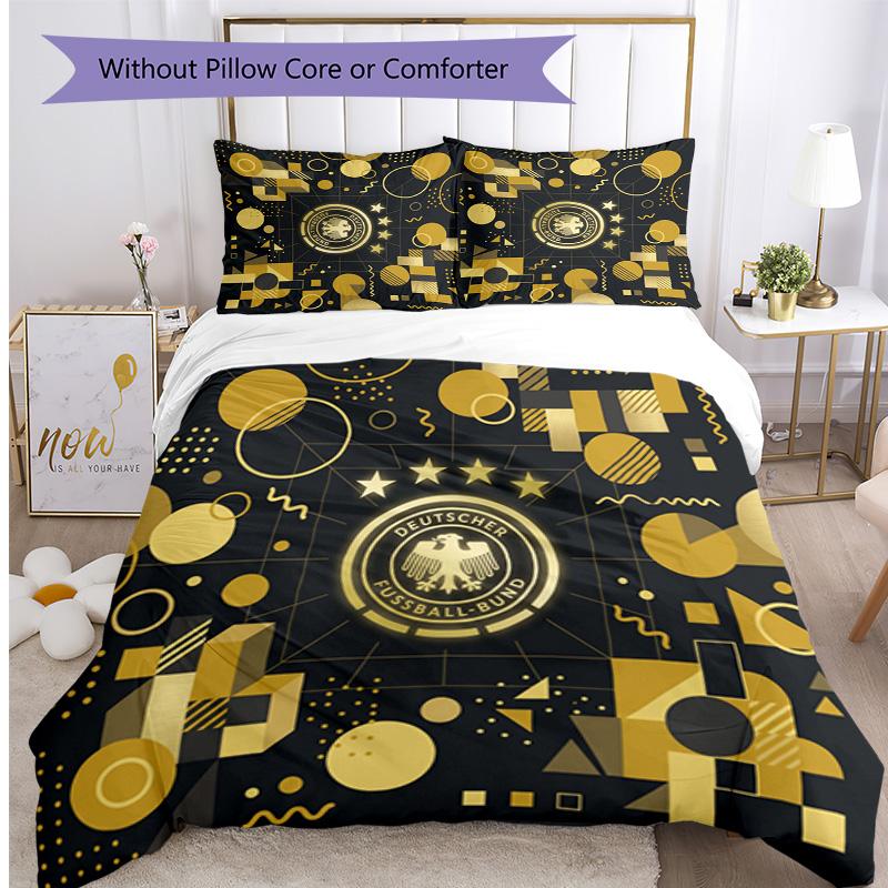 Germany Football Printed Bedding 3 Piece Set Cozy Breathable Bed Cover Set as Housewarming Holiday Gift