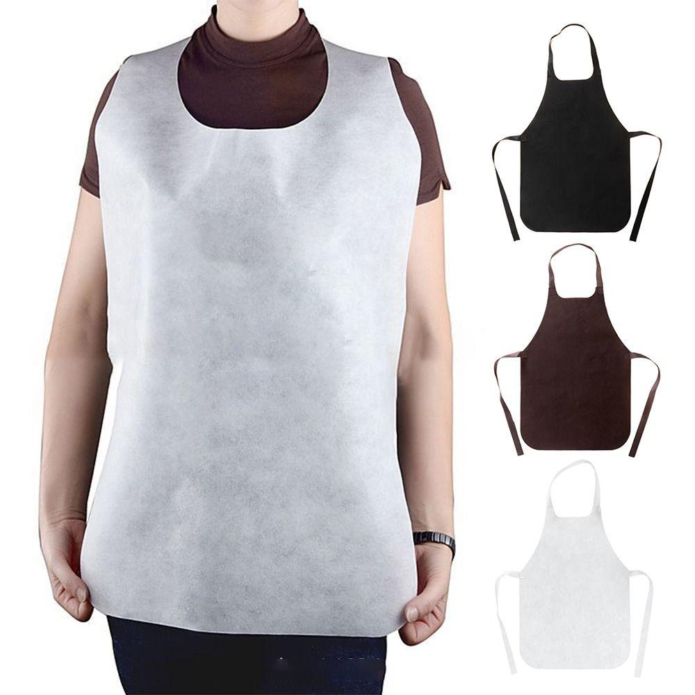 10Pcs Solid Color Disposable Aprons Anti-fouling Kitchen Cooking Apron Restaurant Home Supplies