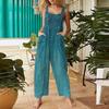 Women's Casual Jumpsuit, Sleeveless Printed Cotton Jumpsuit