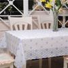 Thickened PVC Waterproof Lace Tablecloth Plastic Wash Free Dustproof European Tea Table Mat Home Decor