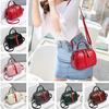 Leisure PU Leather Messenger Women Shoulder Bags Contrast Color Zipper Lattice Crossbody Bags