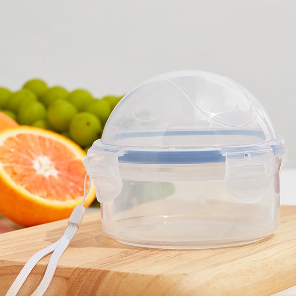 Durable Plastic Fruit Preservation Box Clear with Lid Circular Sealed Box Reusable Multipurpose Food Saver Box Refrigerator