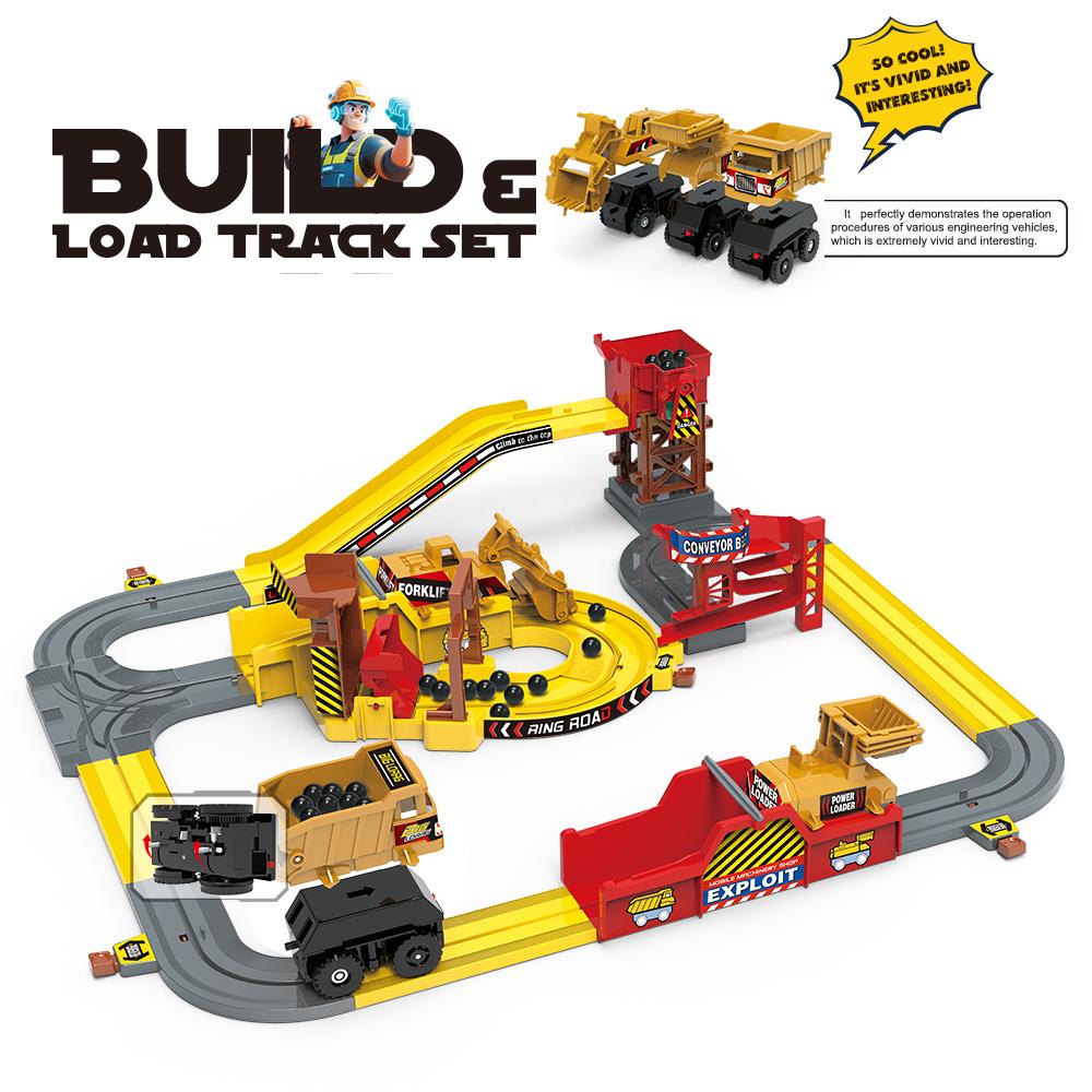 Non-Toxic Engineering Vehicle Mine Cart Adventure Railway Track Set Powered Electric Educational Toy Gift For Kids All Ages