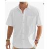 Мужская летняя новая модель европейской и американской моды, классическая, удобная, дышащая, из хлопка и пеньки, однотонная, топ-рубашка