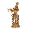 Lord Krishna Idol Statue Krishna Idols Gold Plated Flute Playing Krishan Decorative Showpiece Figurine for Pooja Room & Gift (Set of 1)