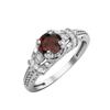 Круглый гранат 5 мм, драгоценный камень, серебро 925 пробы, кольцо-солитер с дизайном цветка, женское обручальное кольцо
