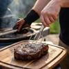 Four Needle Barbecue Fork Stainless Steel BBQ Grill Fork Grilling Tool Steak Fork  Camping