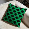 Black and Green Cushion Cover Soft Decorative Pillow Case Suitable for Bedroom Sofa Car Travel Use