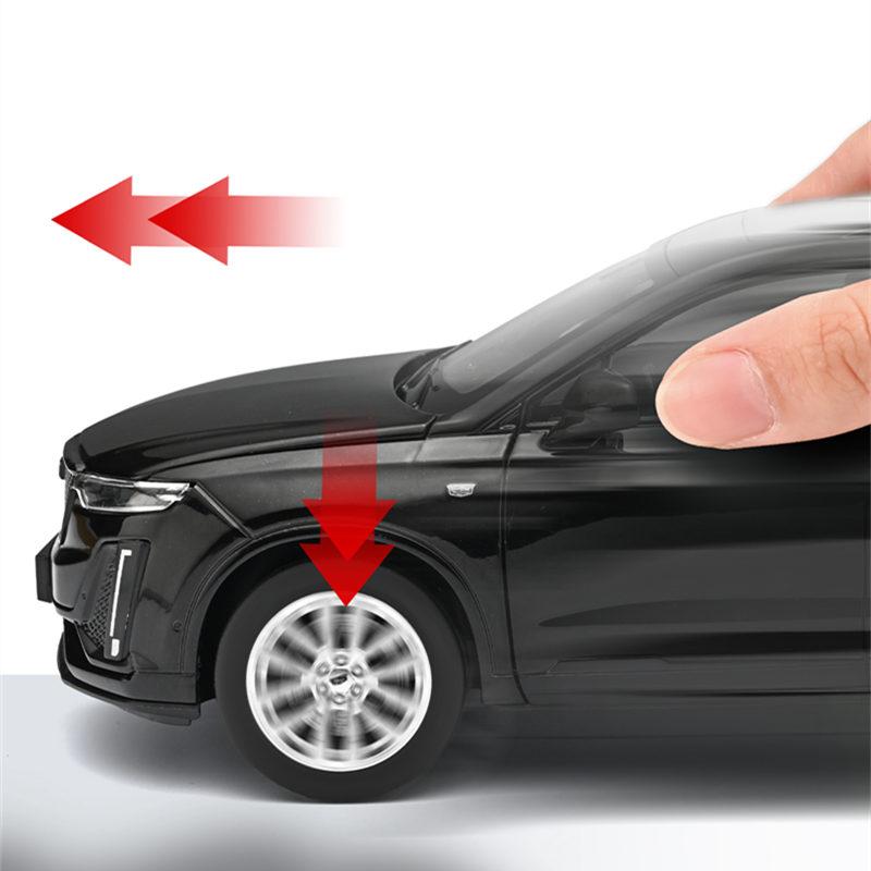 AABHU1 1:24 Cadillac XT6 SUV Alloy Car Model Diecast Metal Off-road Vehicles Car Model Sound and Light Simulation Collection Decoration