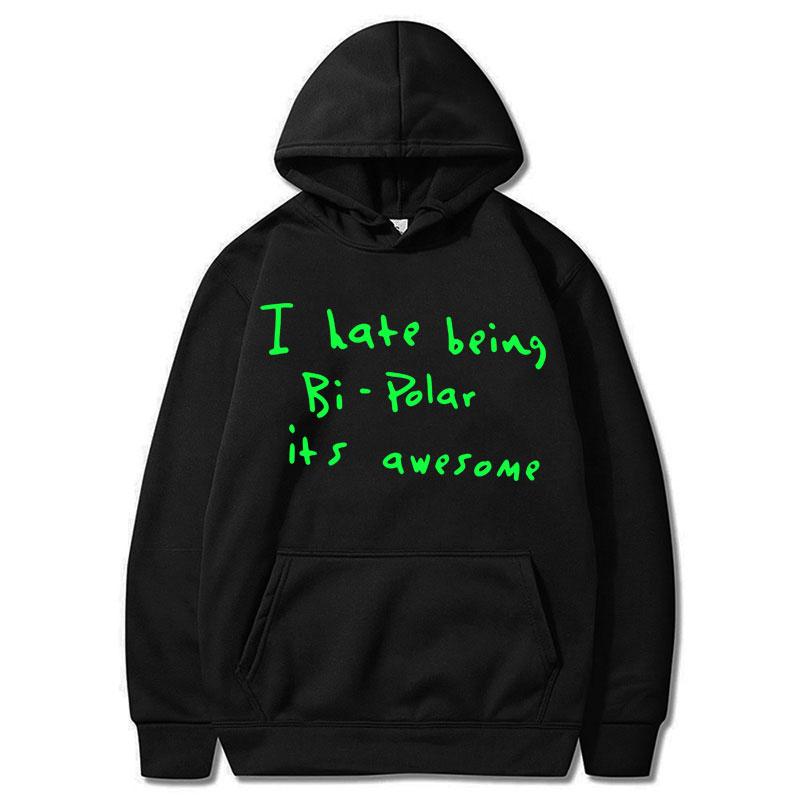 Rapper Kanye West I Hate Being Bipolar Album Hoodies Unisex Fashion Vintage Hip Hop Sweatshirt Fleece Loose Casual Tracksuit